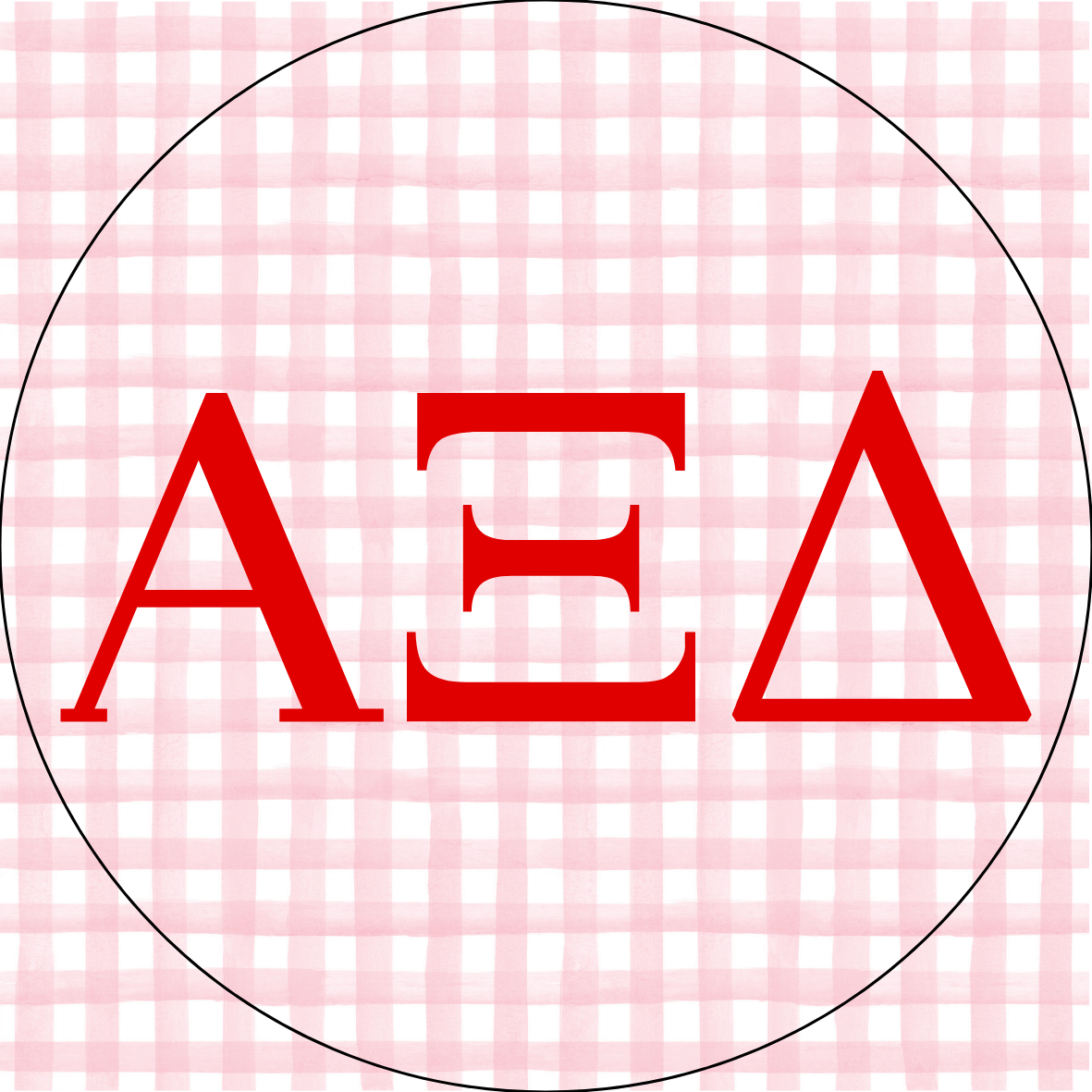 UGA Gingham Sorority Letters Sticker- 2 Pack