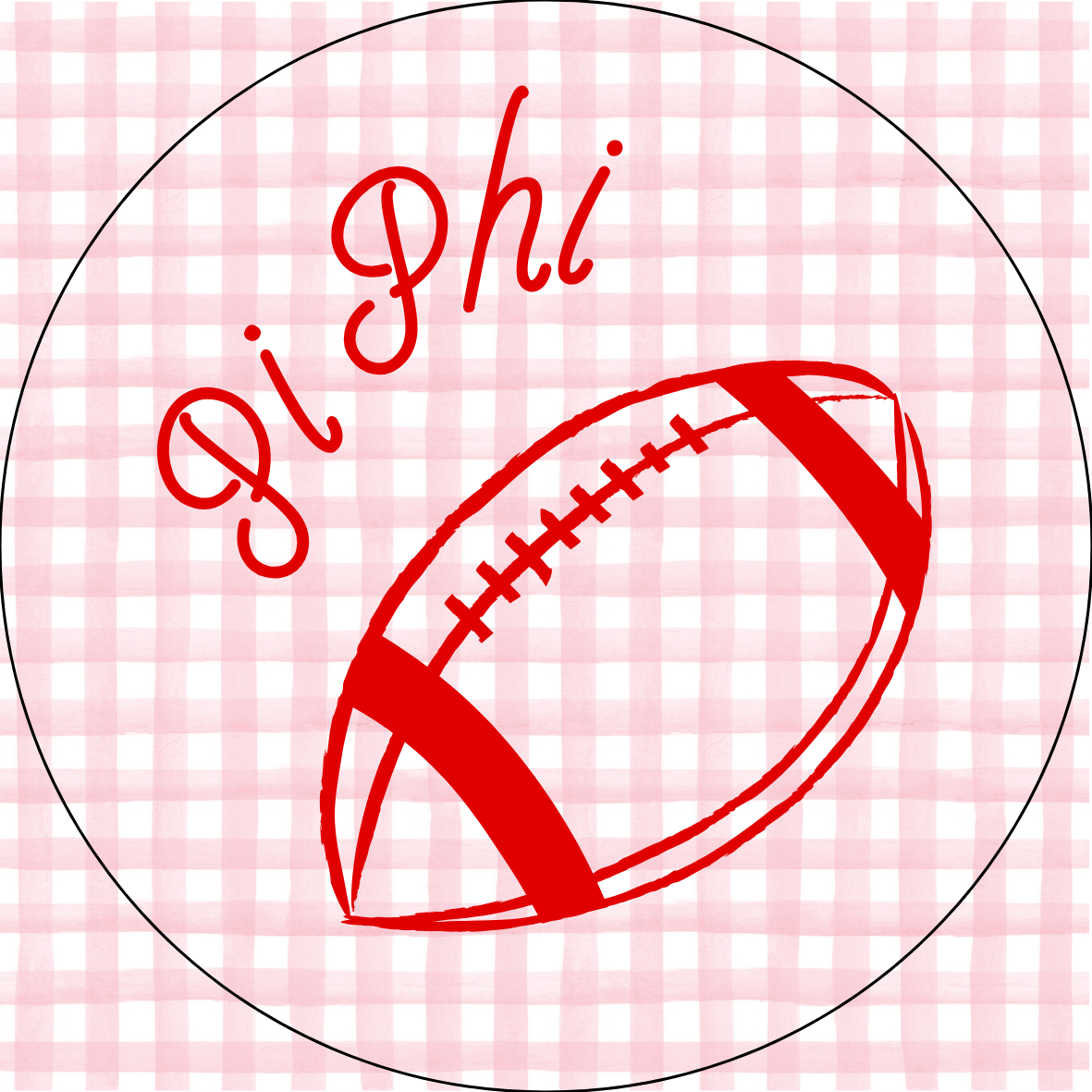 UGA Sorority Gingham Button