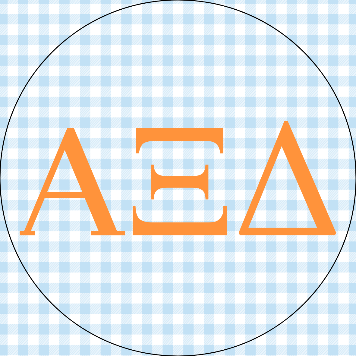 AU Gingham Sorority Letters Button