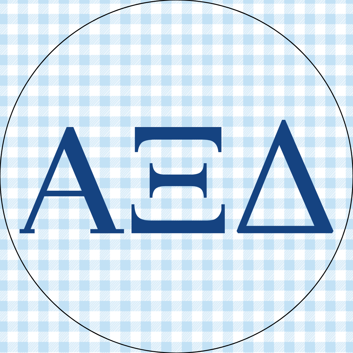 AU Gingham Sorority Letters Button