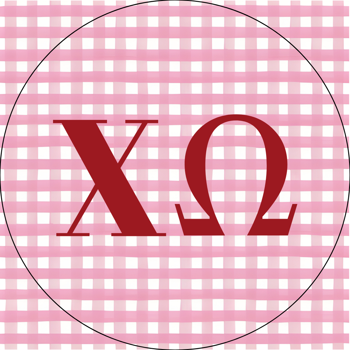 UA Gingham Sorority Letters Sticker- 2 Pack