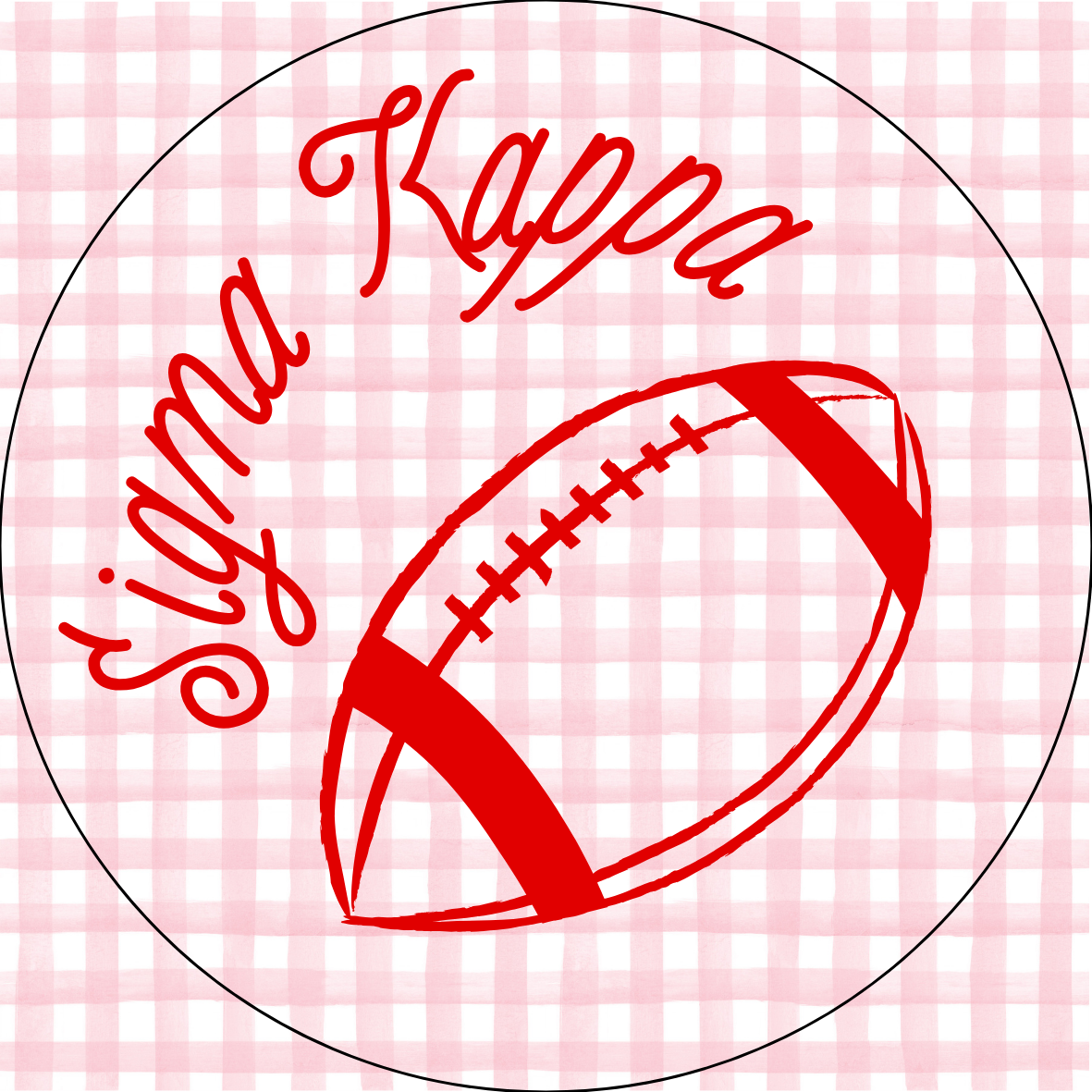 UGA Sorority Gingham Button