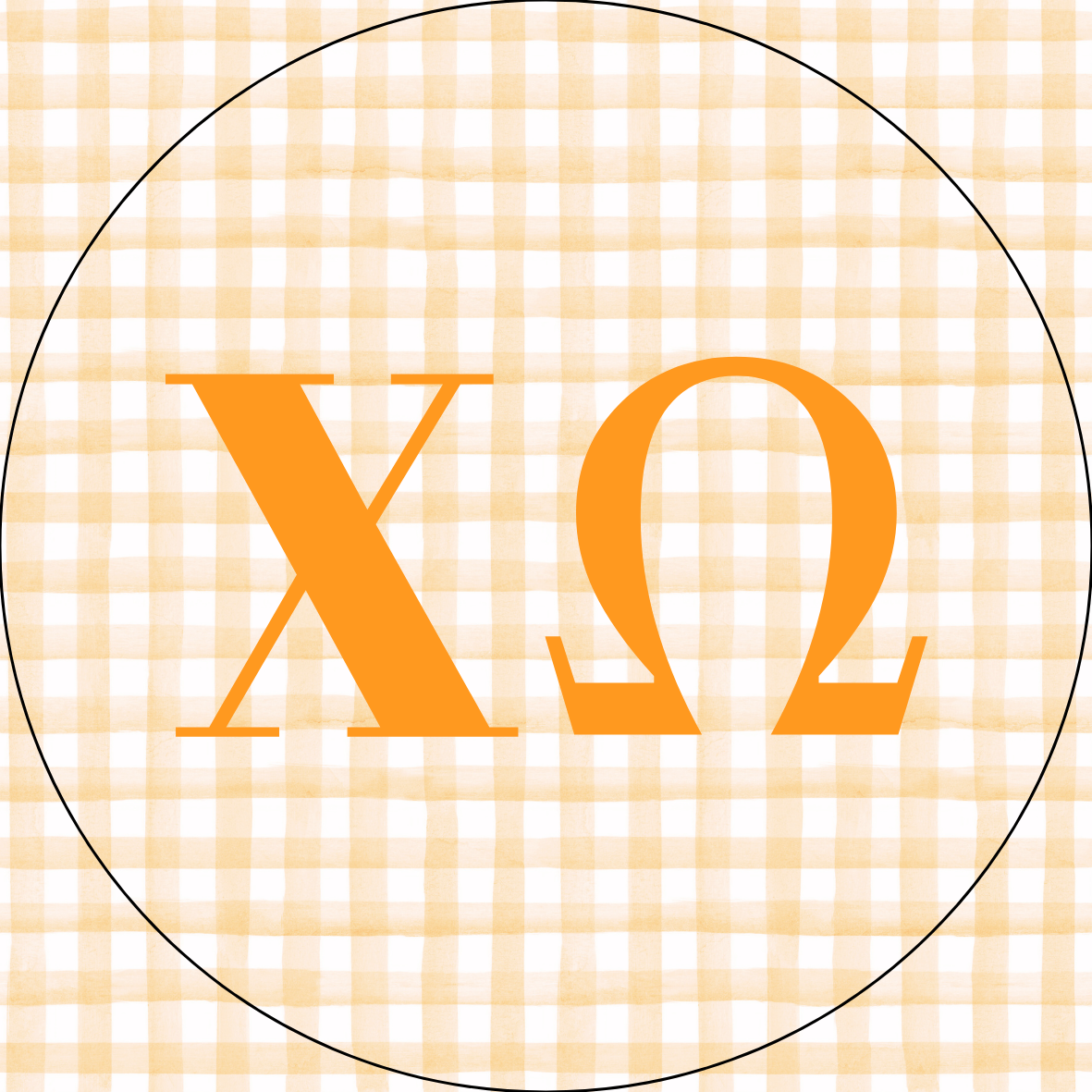 UTK Gingham Sorority Letters Button