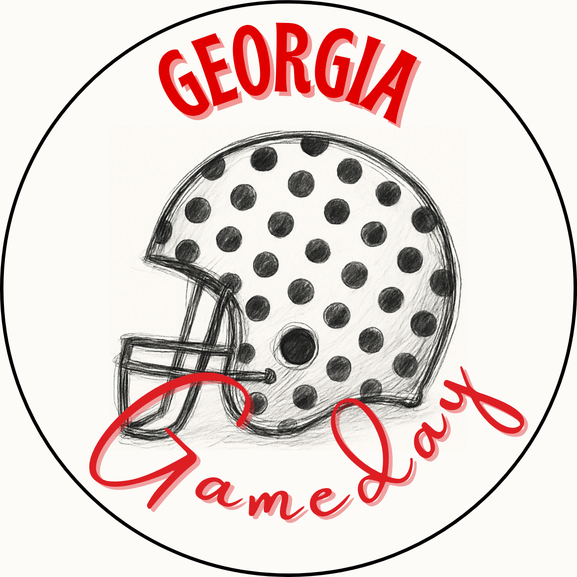 Gameday Helmet Polka Dot Button