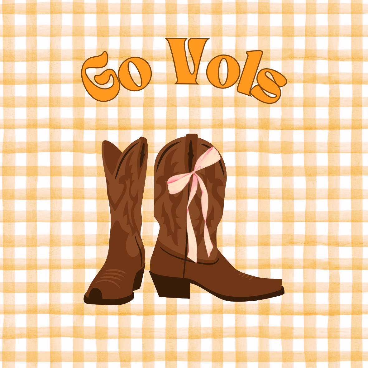 UTK Gingham and Boots Sticker- 2 Pack