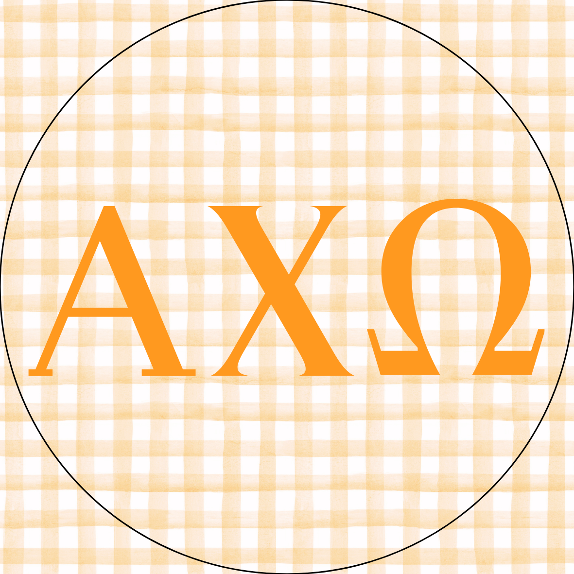 UTK Gingham Sorority Letters Button