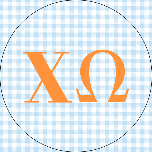 AU Gingham Sorority Letters Sticker- 2 Pack