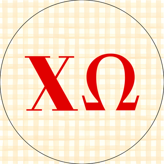 Ole Miss Gingham Sorority Letters Button