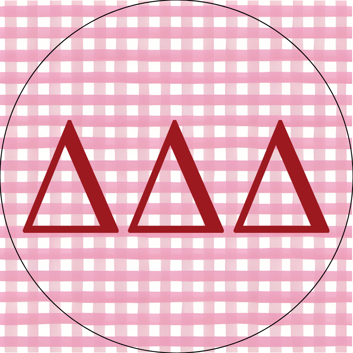 UA Gingham Sorority Letters Sticker- 2 Pack