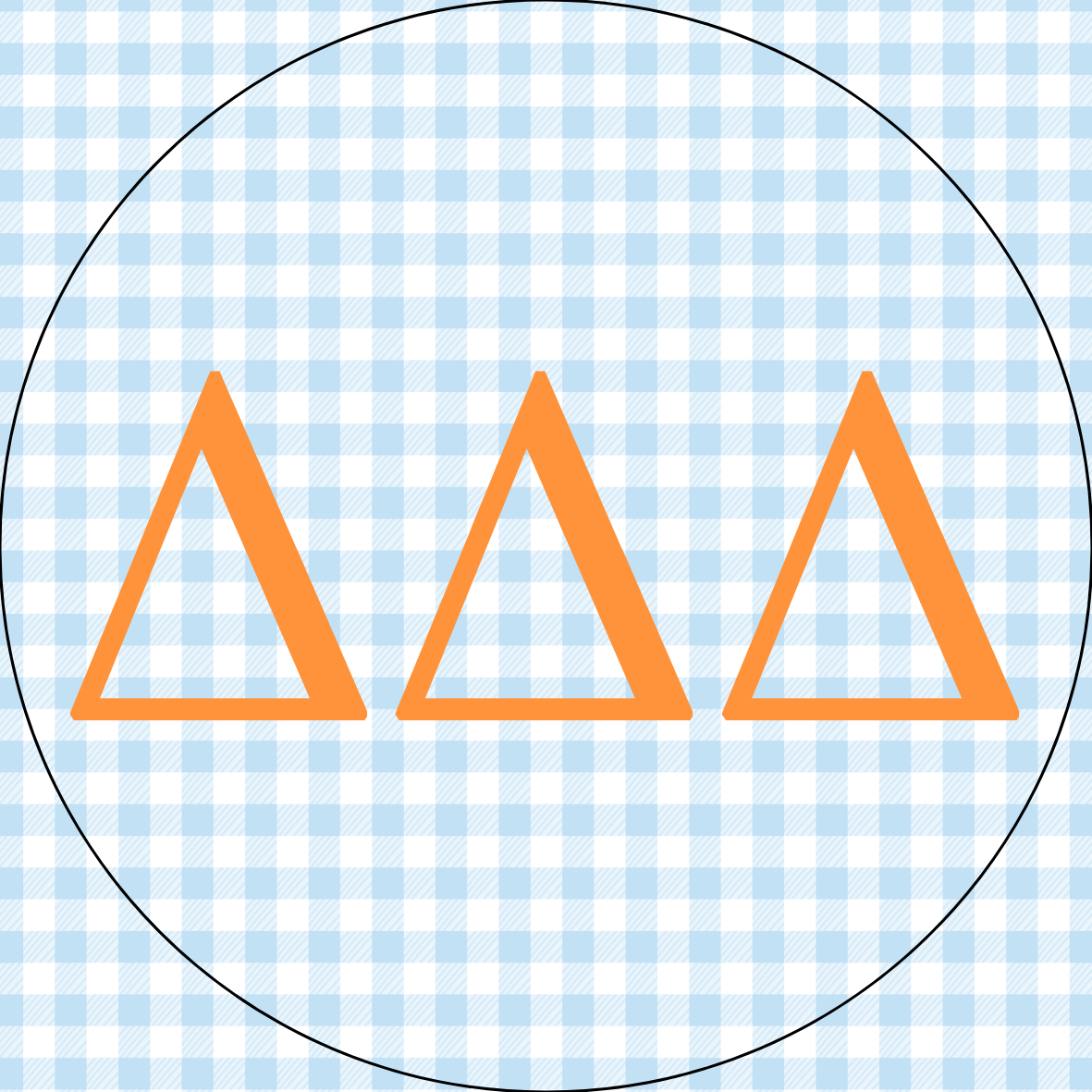 AU Gingham Sorority Letters Button