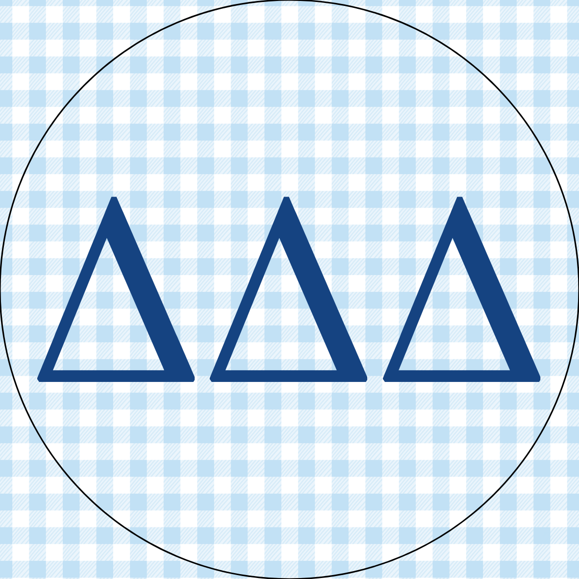 AU Gingham Sorority Letters Button