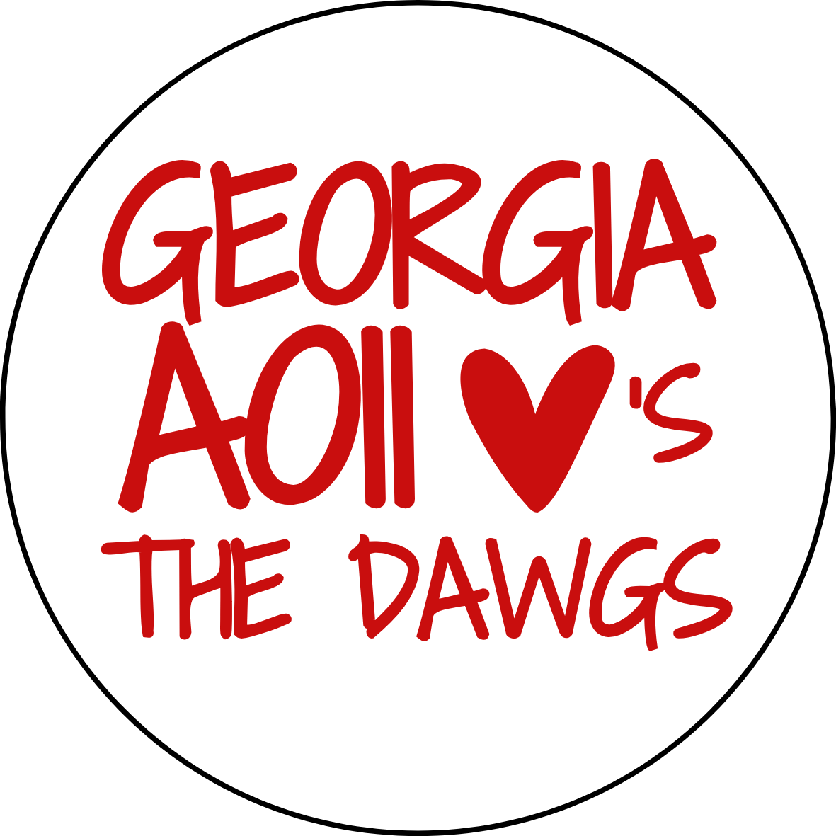 Georgia Sorority Loves the Dawgs Button