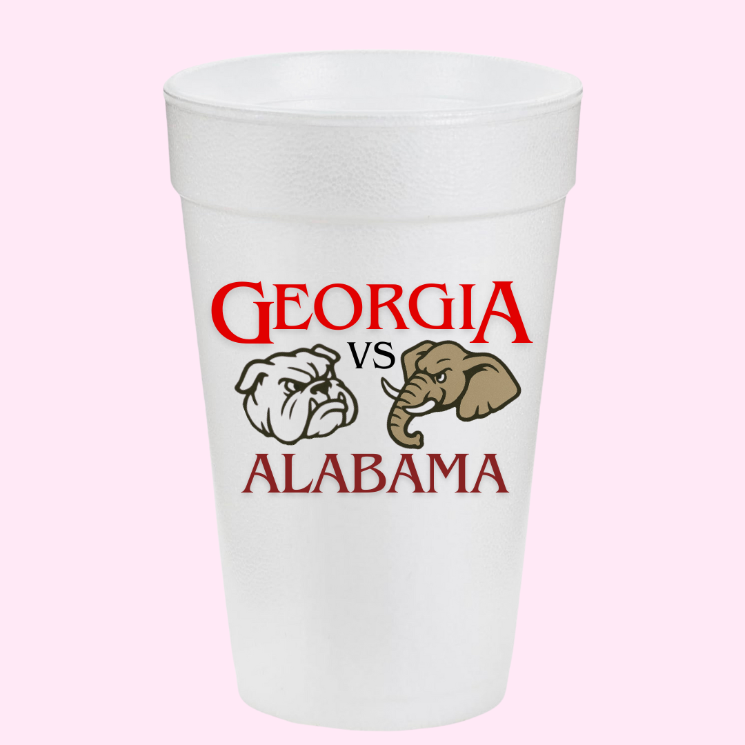 UGA vs. Bama Face off Rivalry Cups