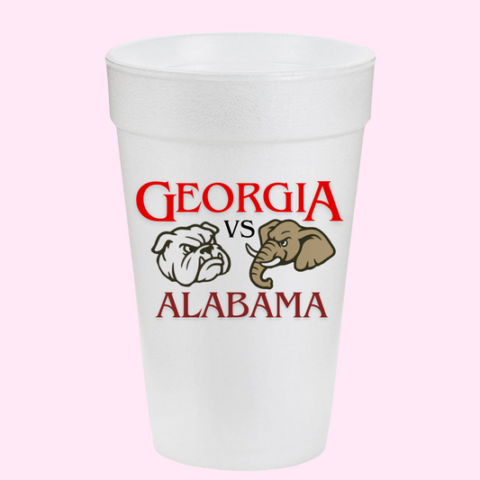 UGA vs. Bama Face off Rivalry Cups
