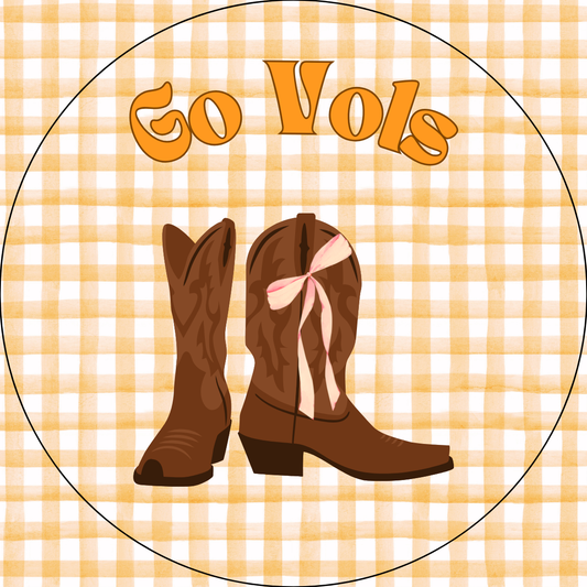 UTK Gingham and Boots Sticker- 2 Pack