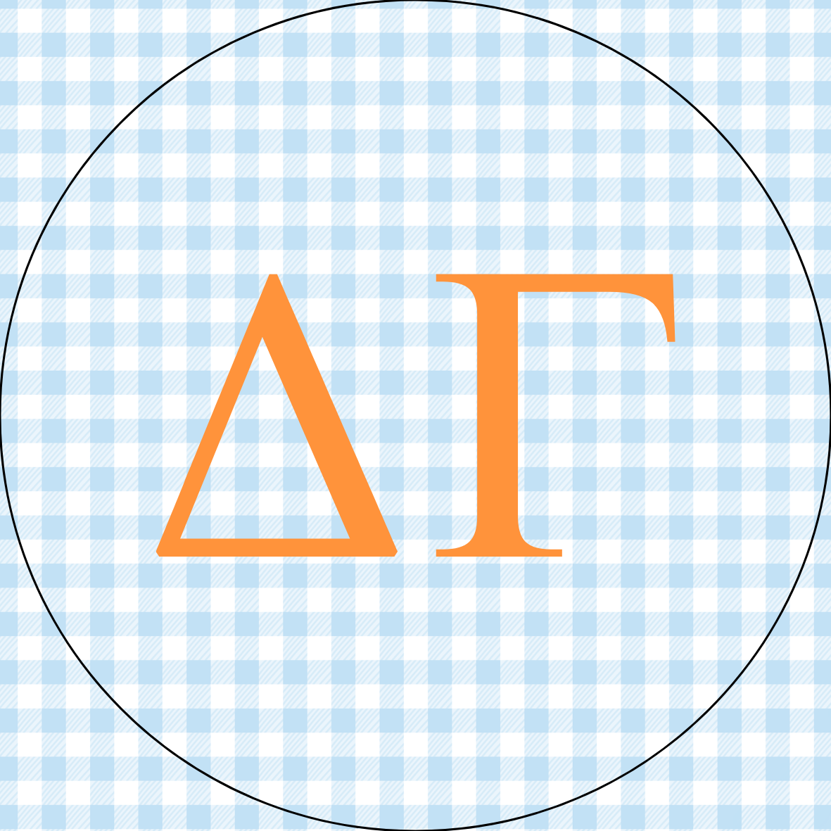 AU Gingham Sorority Letters Button