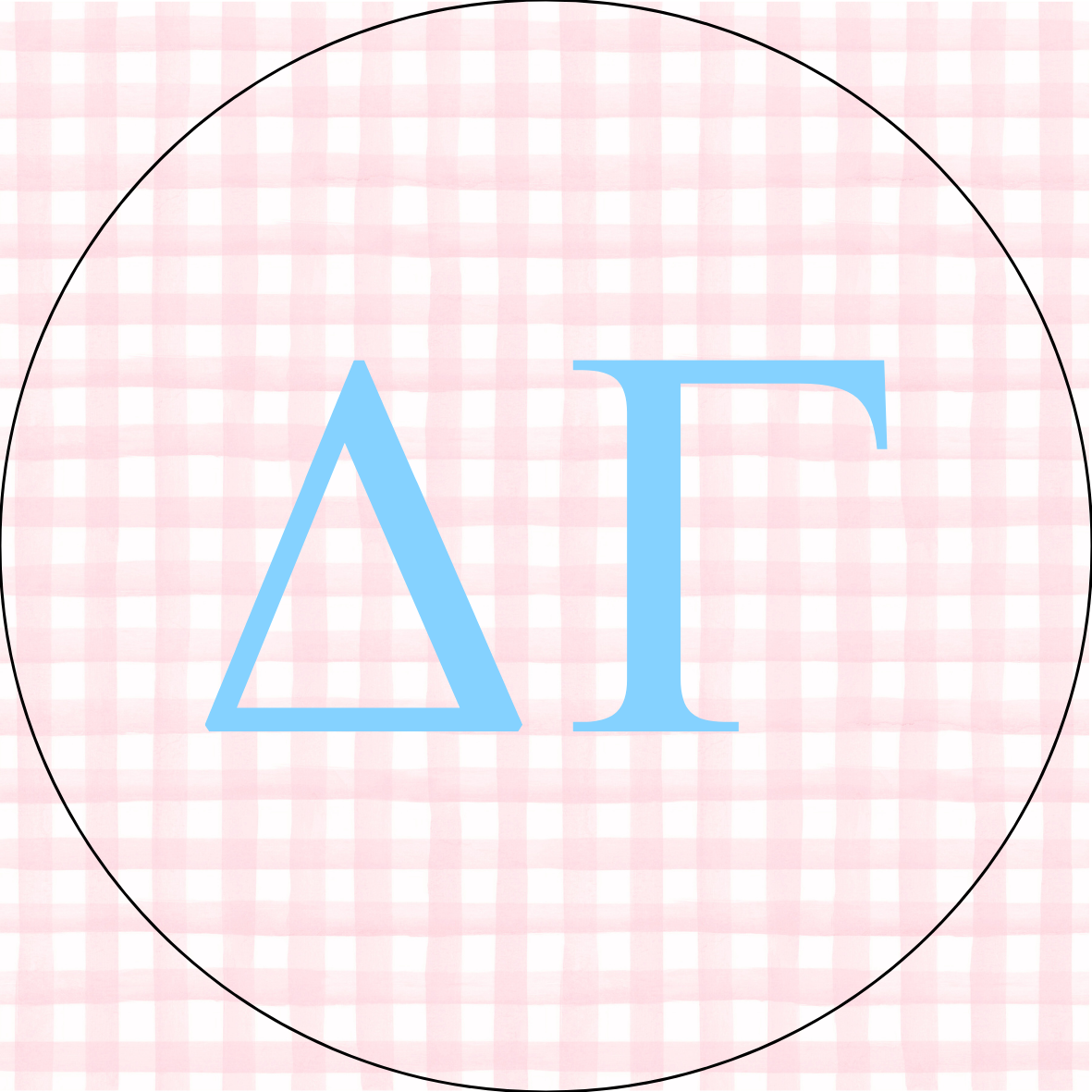 UA Gingham Sorority Letters Sticker- 2 Pack