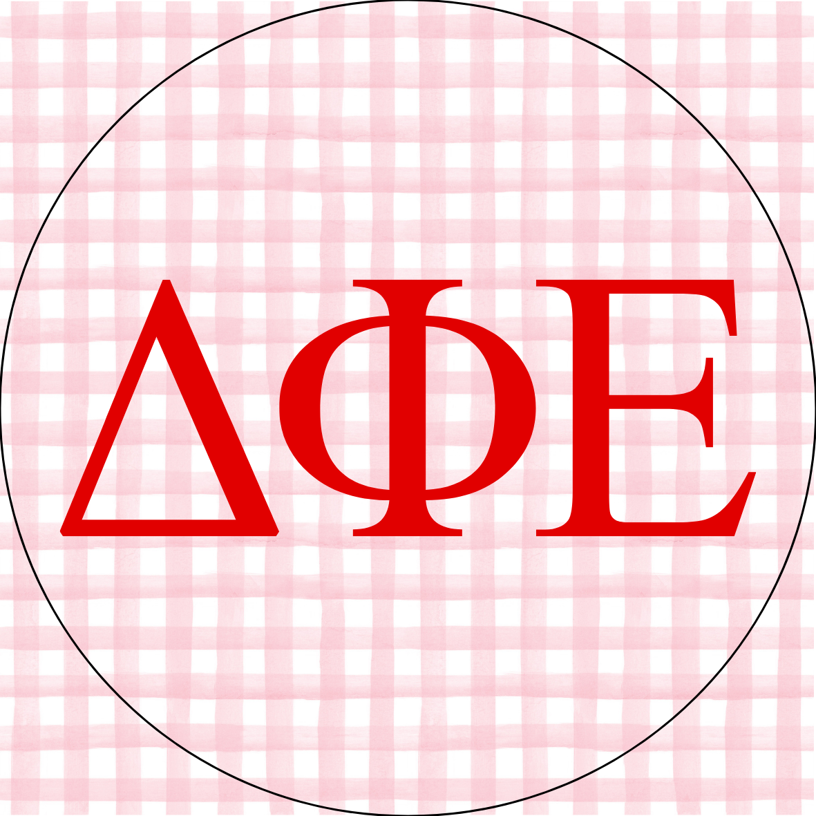 UGA Gingham Sorority Letters Button