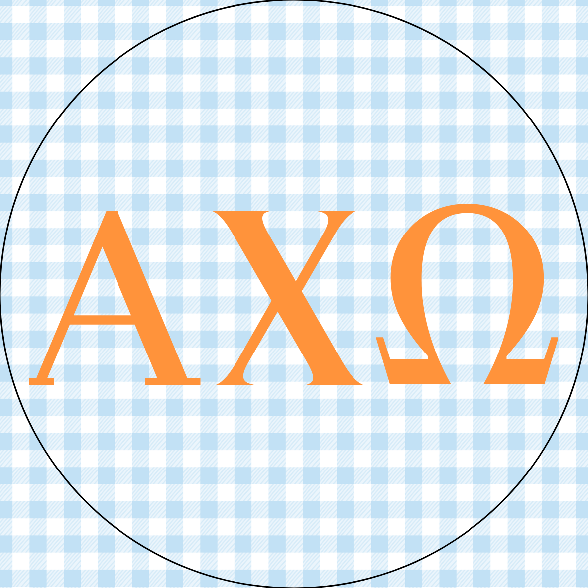 AU Gingham Sorority Letters Button