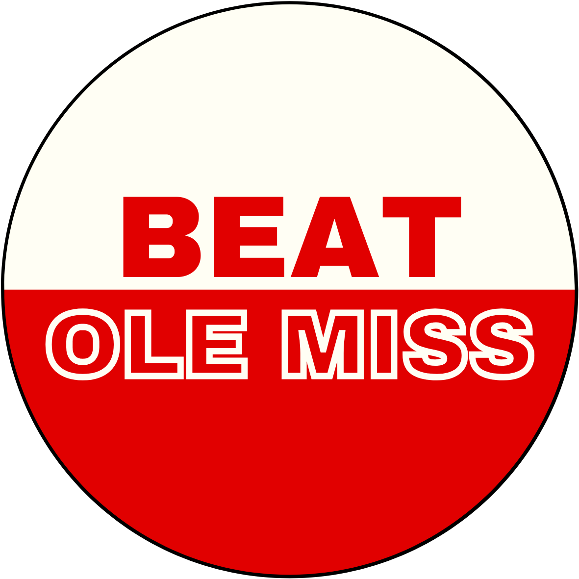 UGA vs. Ole Miss "Beat Ole Miss" Rivalry Sticker- 2 Pack