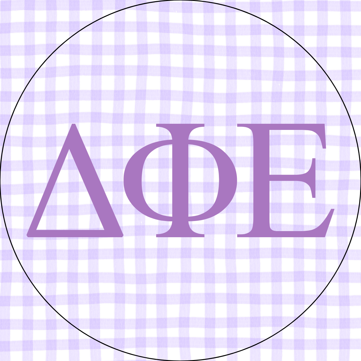 UGA Gingham Sorority Letters Button