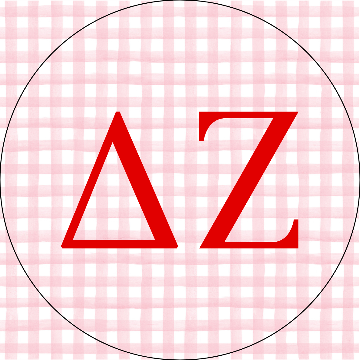 UGA Gingham Sorority Letters Button