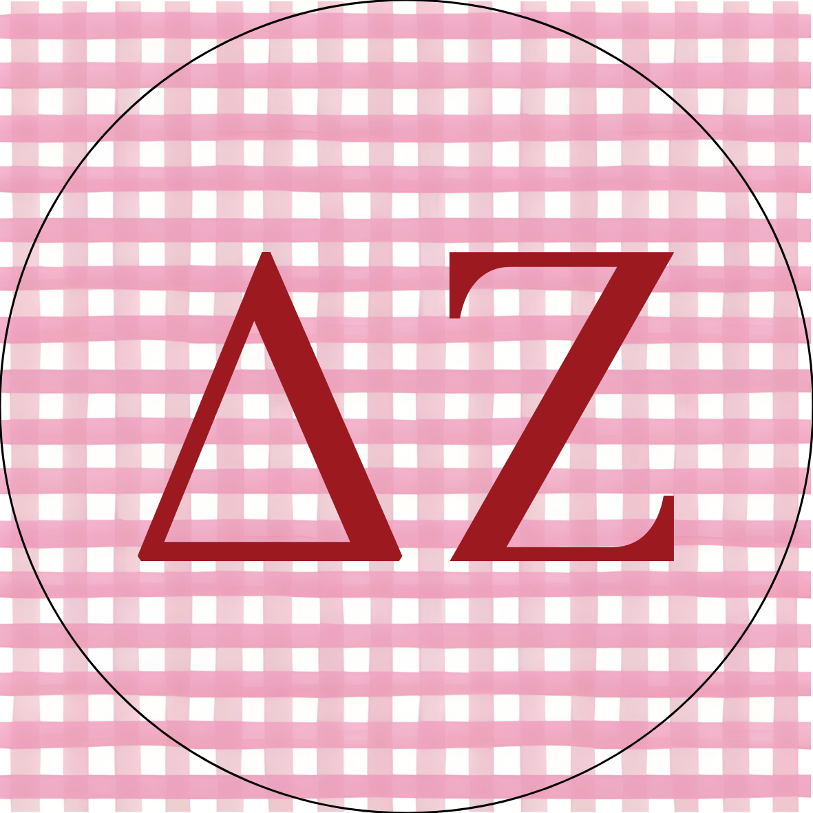 UA Gingham Sorority Letters Sticker- 2 Pack