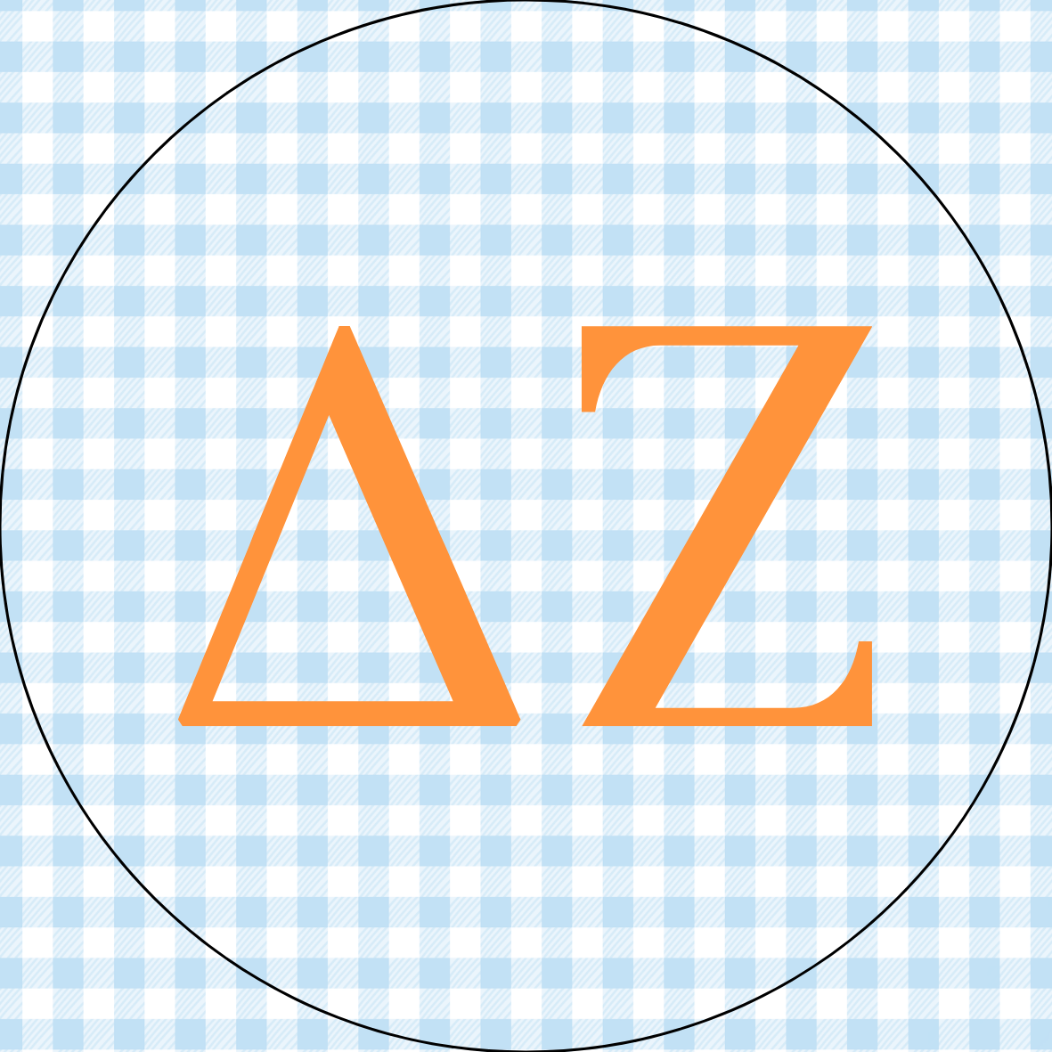 AU Gingham Sorority Letters Button