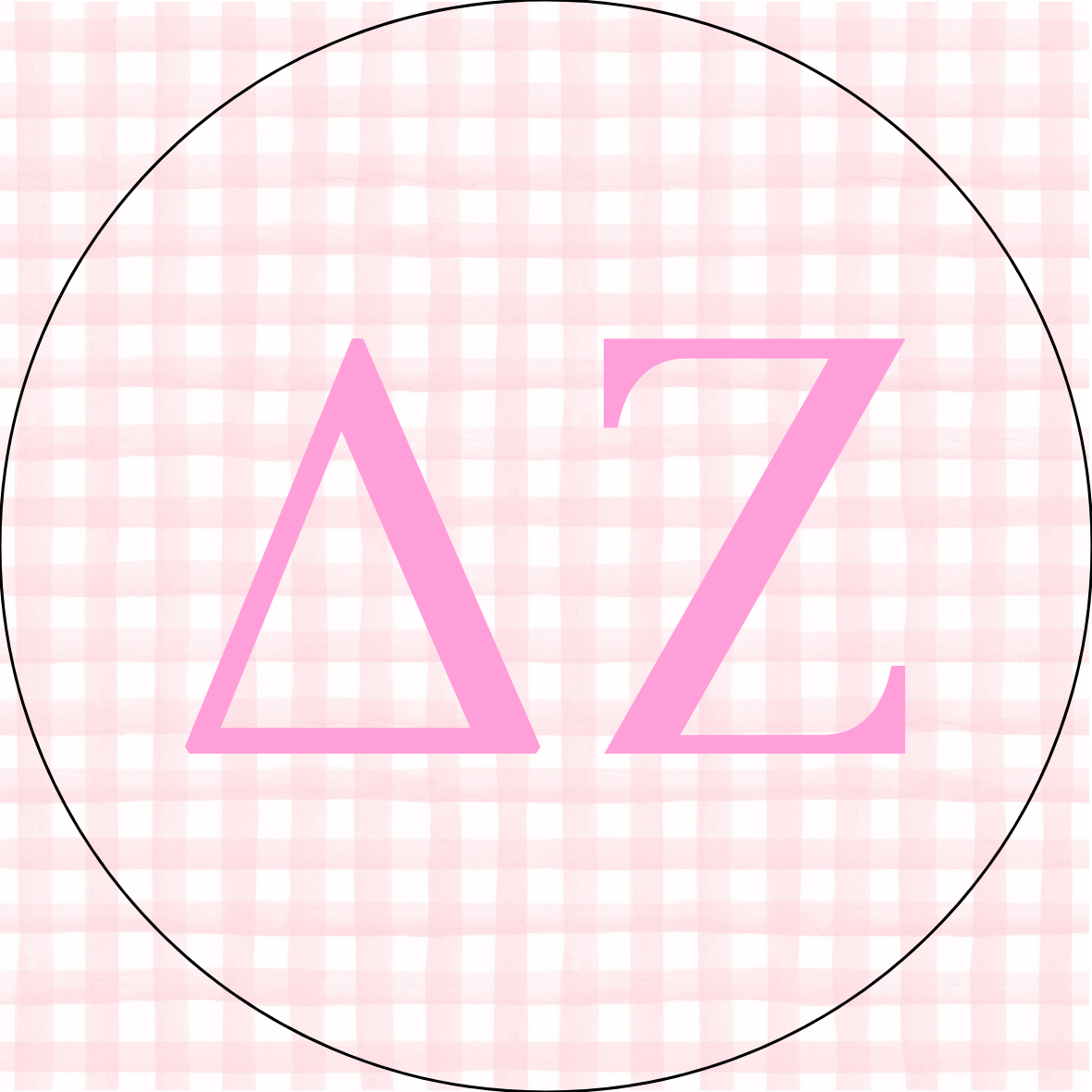 UA Gingham Sorority Letters Sticker- 2 Pack