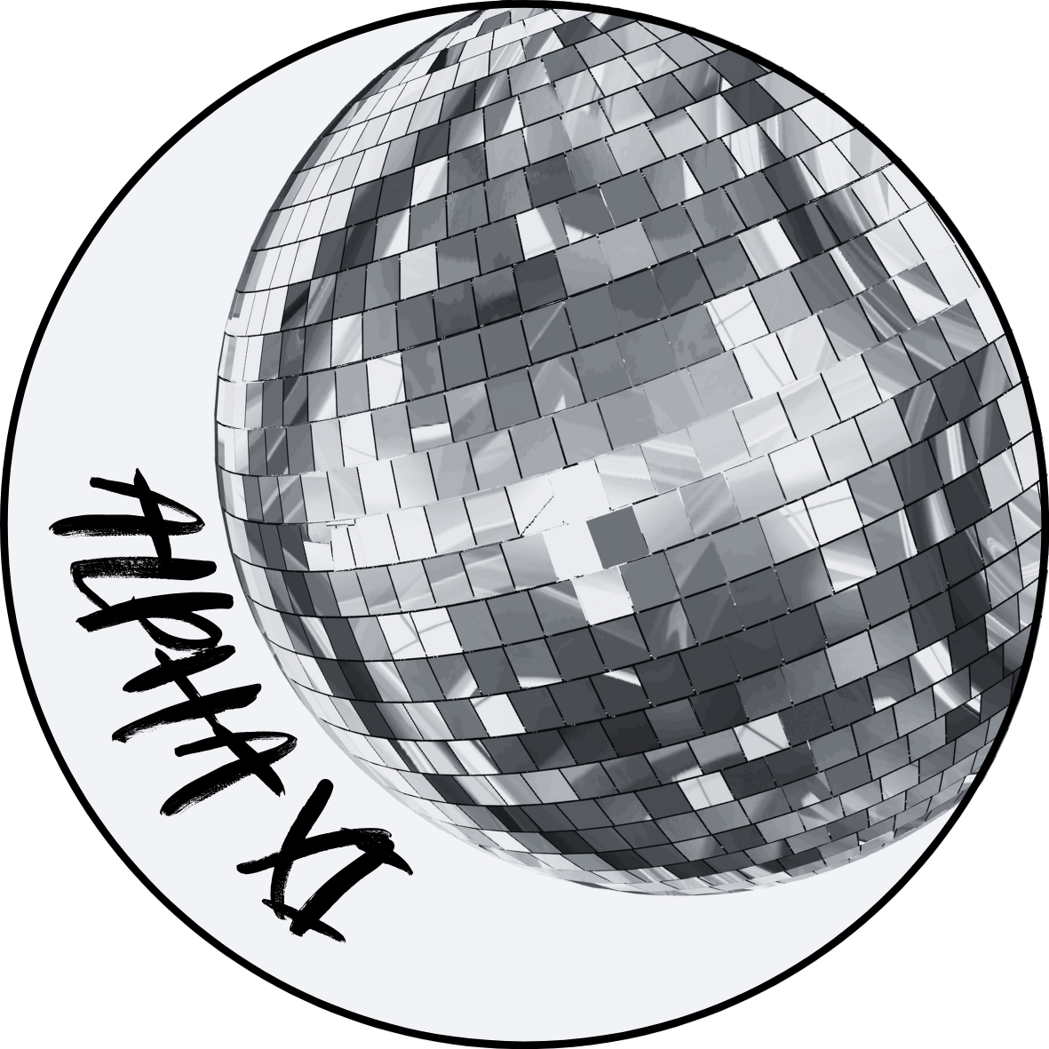 Silver Disco Sorority Button