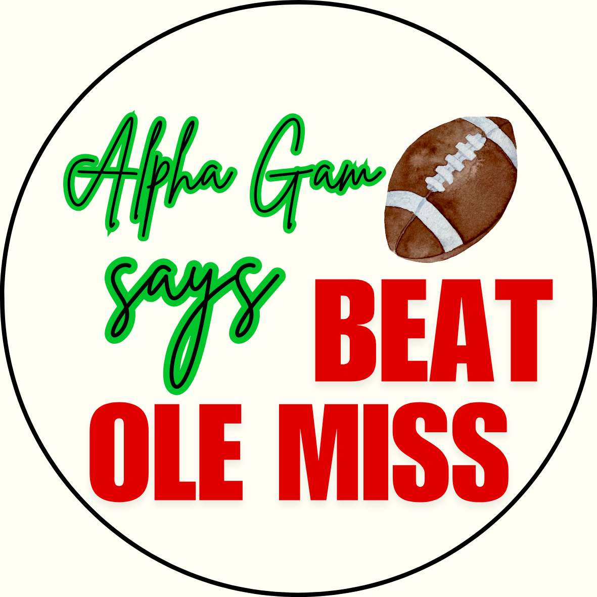 UGA vs. Ole Miss "Beat Ole Miss" Sorority Sticker- 2 Pack