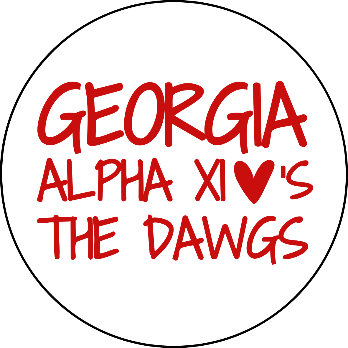 Georgia Sorority Loves the Dawgs Button