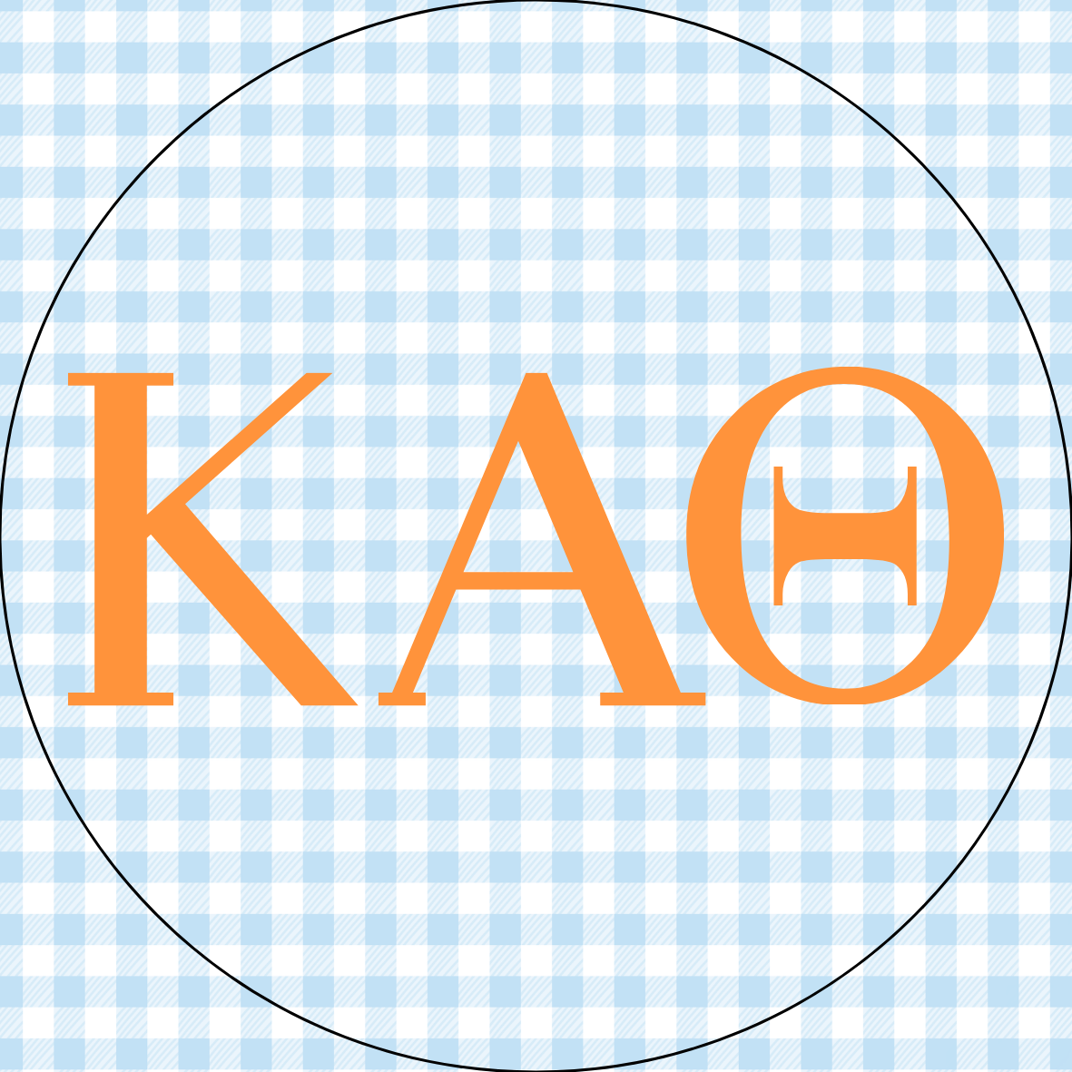 AU Gingham Sorority Letters Button