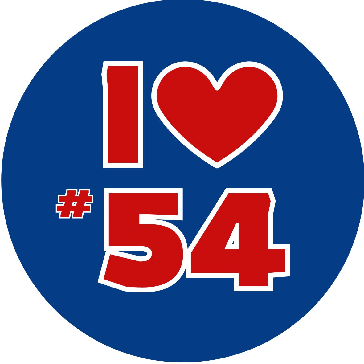 I Heart 54 custom button order