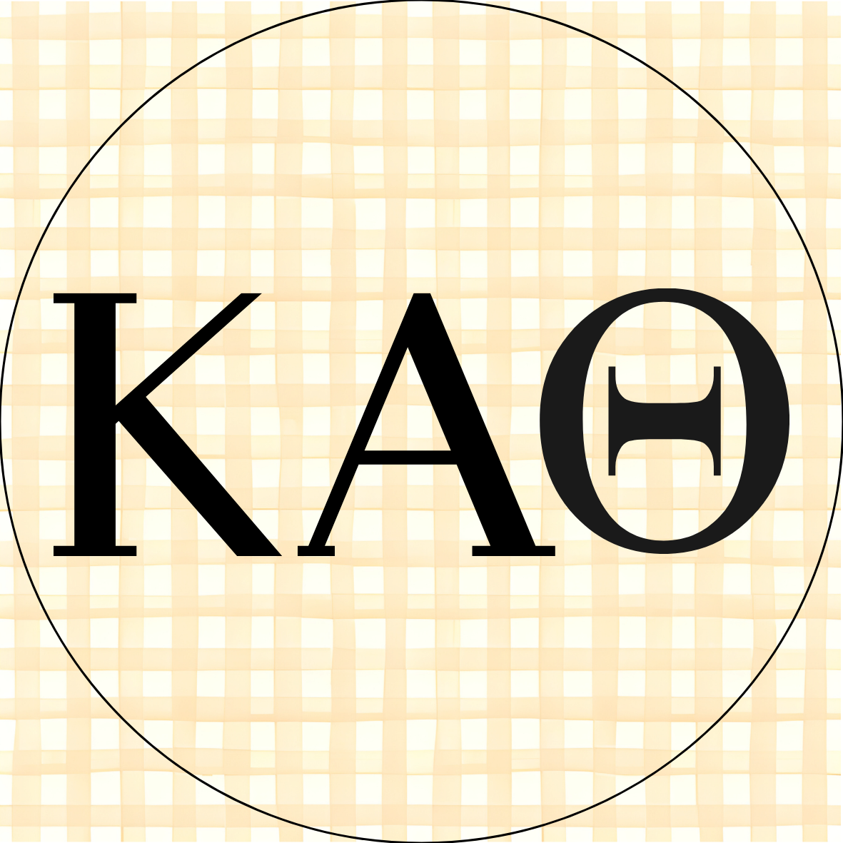 AU Gingham Sorority Letters Button