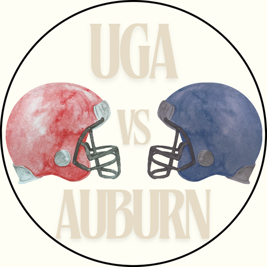 UGA vs. Auburn Helmet Rivalry Sticker- 2 Pack