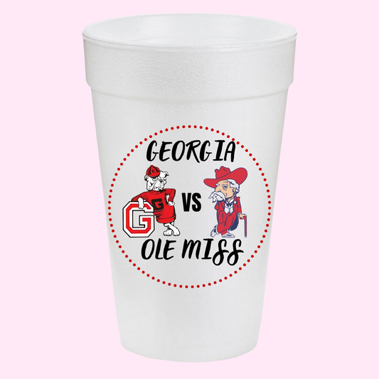 UGA vs. Ole Miss "Georgia vs. Ole Miss" Rivalry Cups