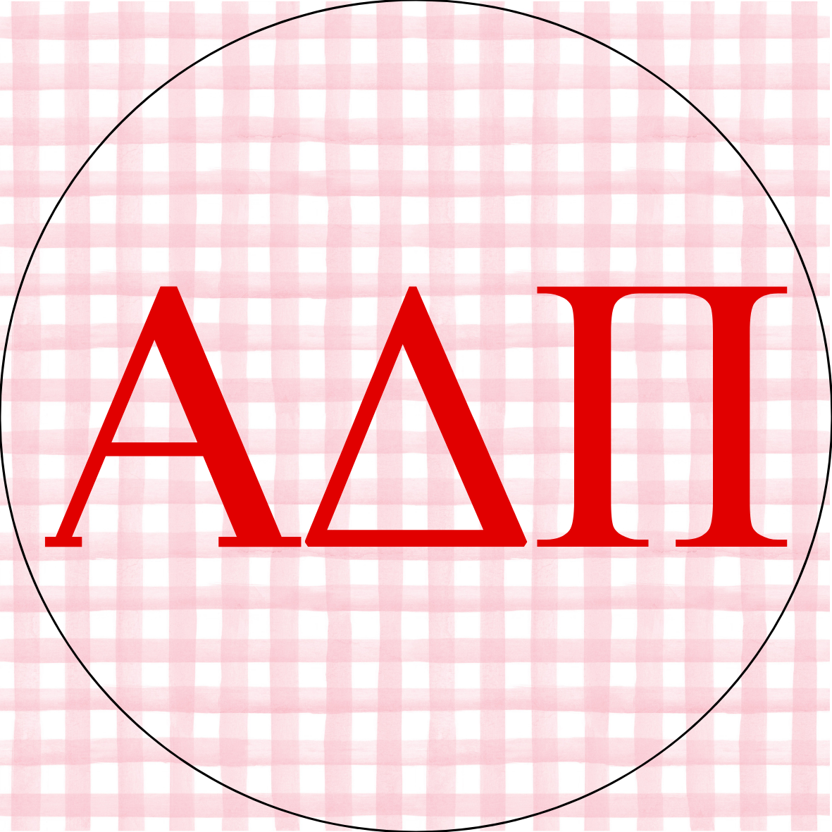 UGA Gingham Sorority Letters Sticker- 2 Pack