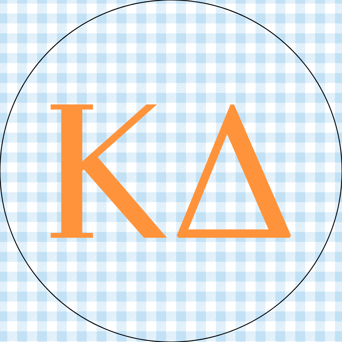 AU Gingham Sorority Letters Button