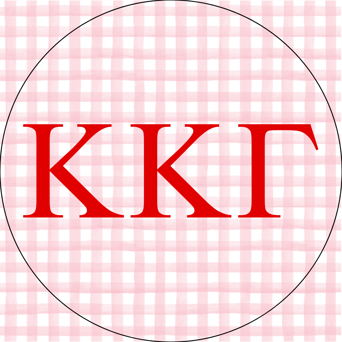 UGA Gingham Sorority Letters Button