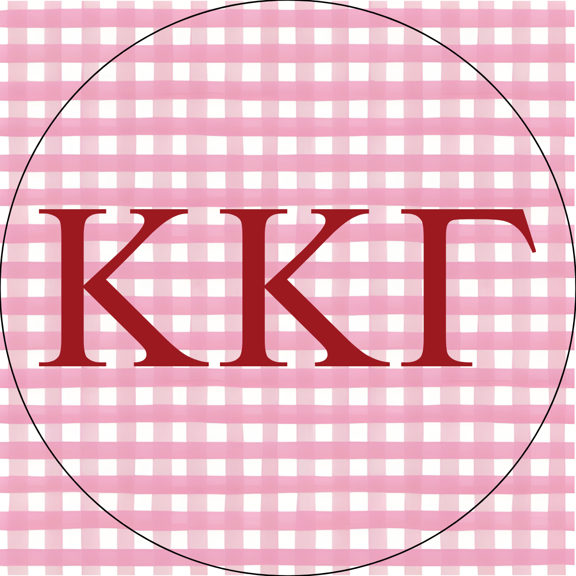 UA Gingham Sorority Letters Sticker- 2 Pack