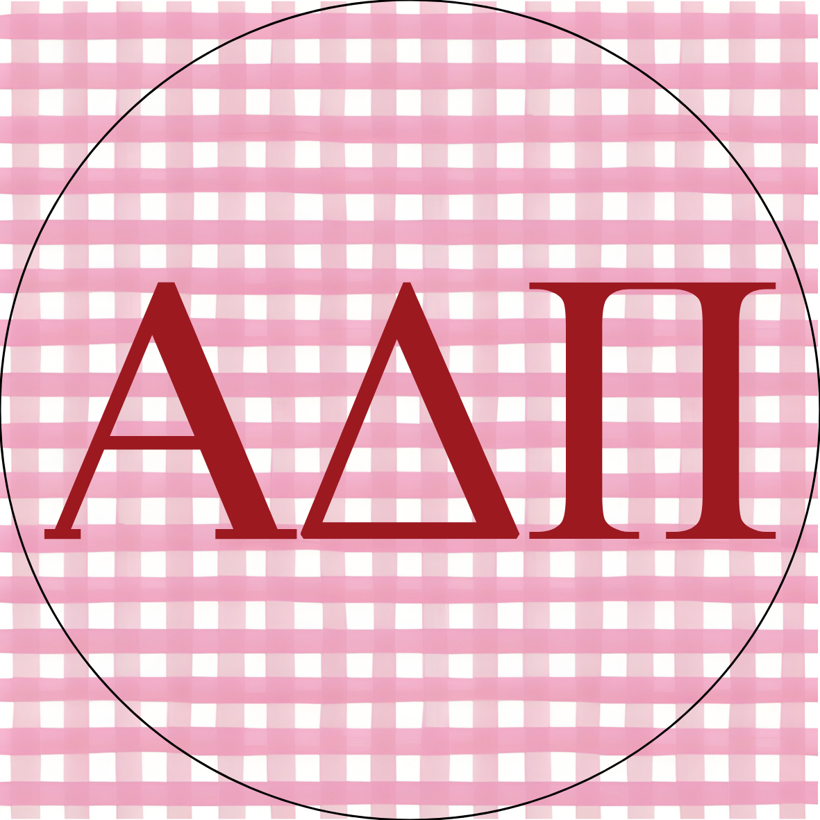 UA Gingham Sorority Letters Sticker- 2 Pack