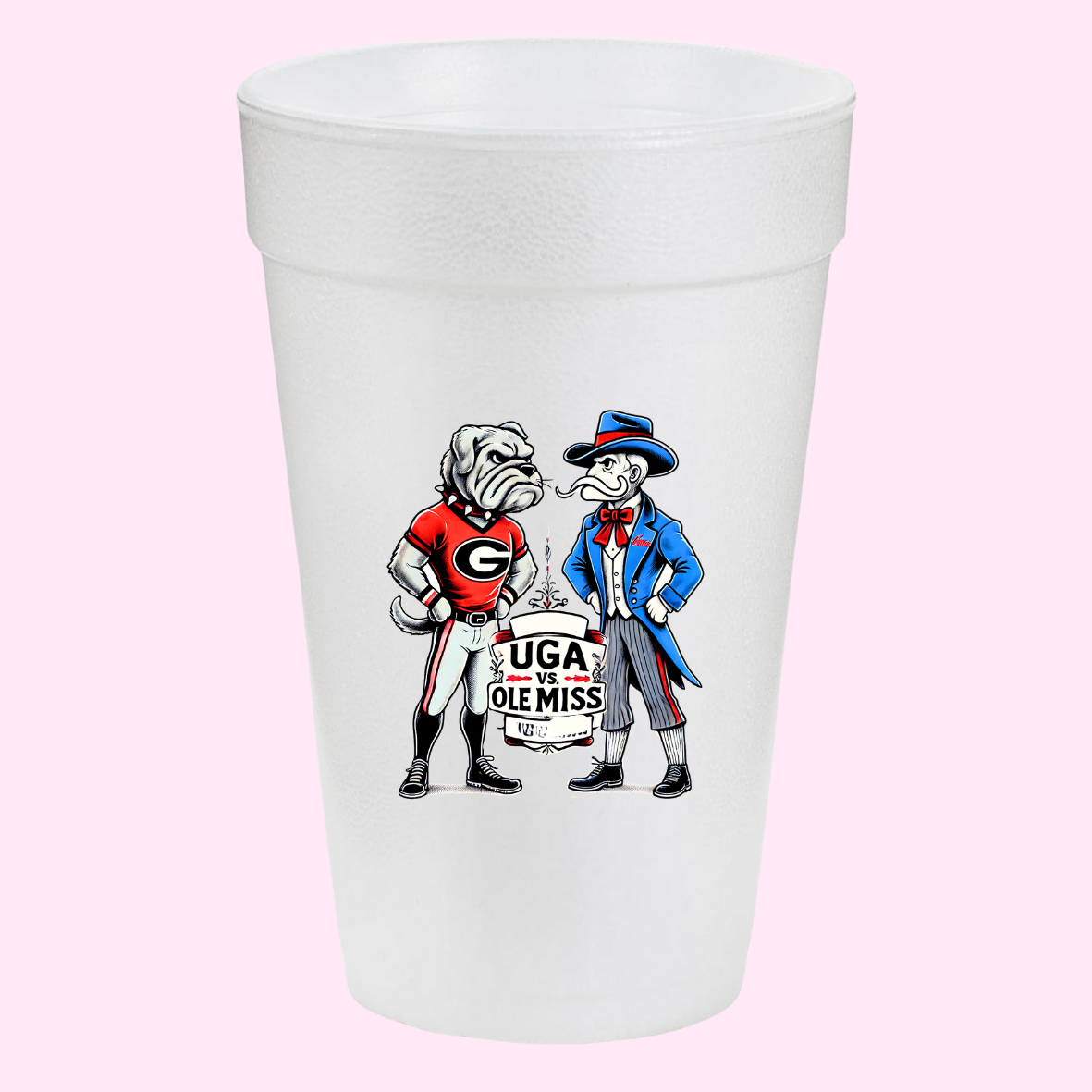 UGA vs. Ole Miss Mascot Standoff Rivalry Cups