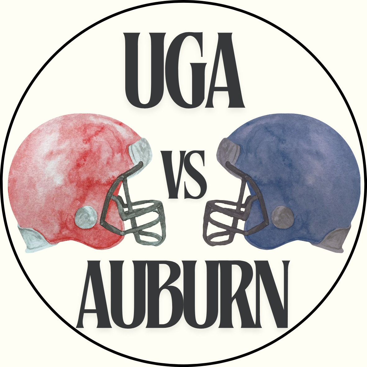 UGA vs. Auburn Helmet Rivalry Sticker- 2 Pack