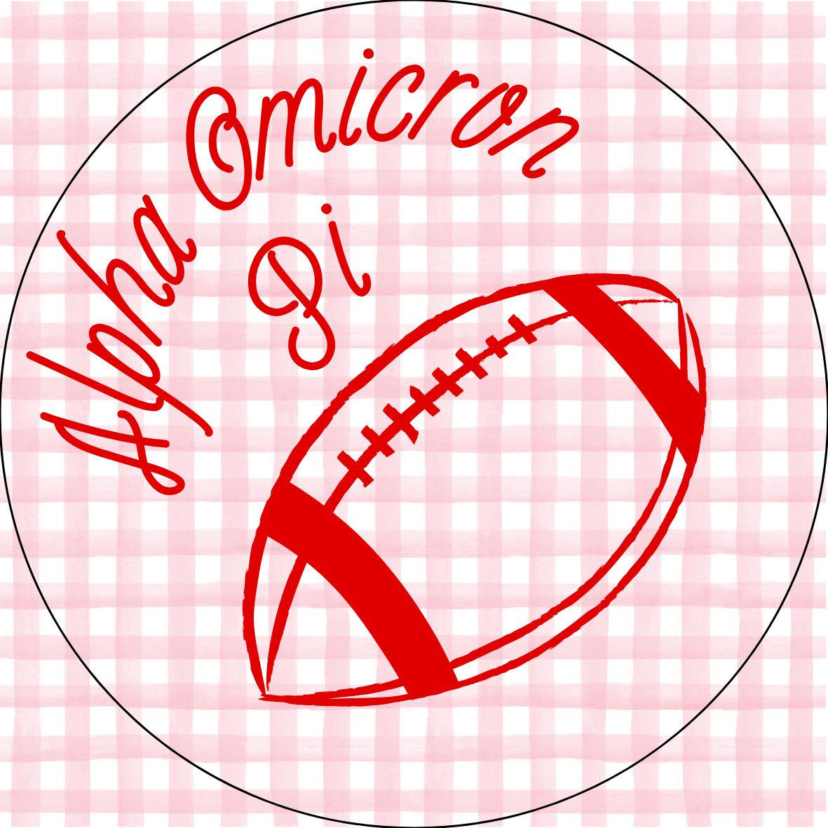 UGA Sorority Gingham Button