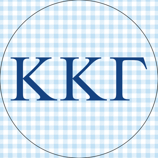 UGA Gingham Sorority Letters Button