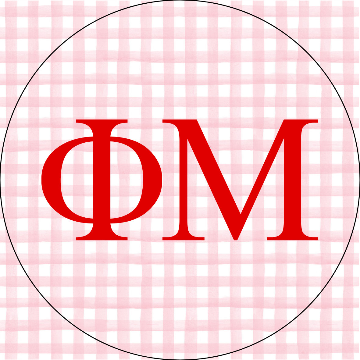 UGA Gingham Sorority Letters Sticker- 2 Pack