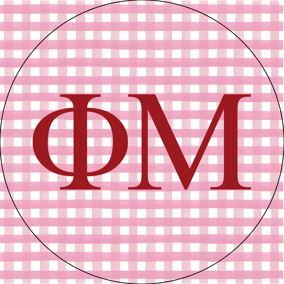 UA Gingham Sorority Letters Sticker- 2 Pack