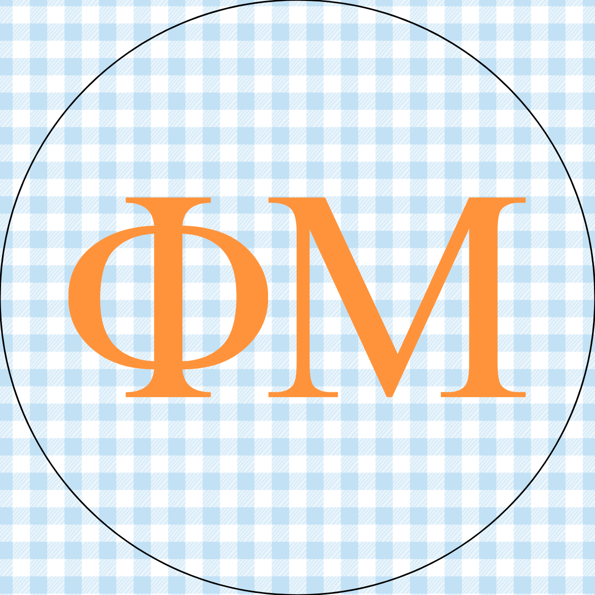 AU Gingham Sorority Letters Button