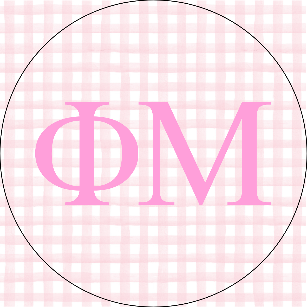 UTK Gingham Sorority Letters Button